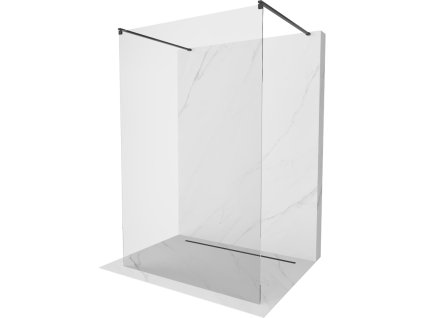 Mexen Kioto sprchová zástena voľne stojaca 130 x 200 cm, priehľadné sklo, 8 mm, čierna - 800-130-002-70-00