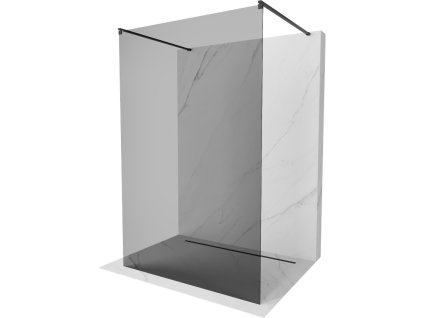 Mexen Kioto sprchová zástena voľne stojaca 100 x 200 cm, šedé sklo, čierna - 800-100-002-70-40
