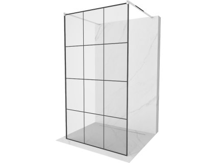Mexen Kioto sprchová zástena voľne stojaca 100 x 200 cm, priehľadné sklo / čierny vzor, 8 mm, chróm - 800-100-002-01-77