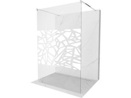 Mexen Kioto sprchová zástena voľne stojaca 120 x 200 cm, priehľadné sklo / biely vzor, 8 mm, chróm - 800-120-002-01-85