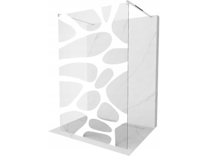 Mexen Kioto sprchová zástena voľne stojaca 120 x 200 cm, priehľadné sklo / biely vzor, 8 mm, chróm - 800-120-002-01-97