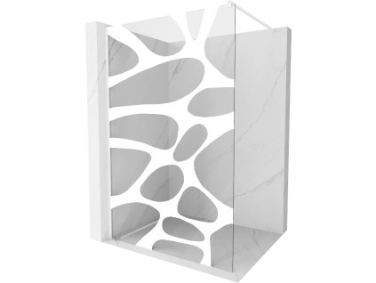 Mexen Kioto sprchová zástena 70 x 200 cm, priehľadné sklo / biely vzor, 8 mm, biela - 800-070-101-20-97