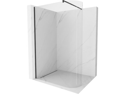 Mexen Kyoto zaoblená sprchová stena 150 x 200 cm, priehľadná 8 mm, čierna - 800-150-101-70-06