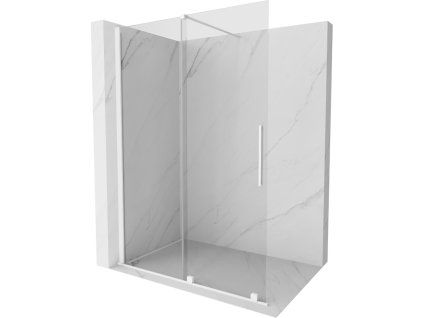Posuvná sprchová stena Mexen Velar 130 x 200 cm, priehľadná 8 mm, biela - 871-130-000-03-20