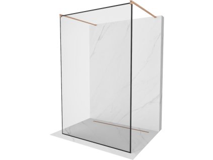 Mexen Kioto voľne stojaca sprchová stena 140 x 200 cm, 8 mm čierny vzor, brúsená meď - 800-140-002-65-70