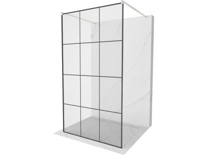 Mexen Kioto voľne stojaca sprchová stena 120 x 200 cm, 8 mm čierny vzor, brúsený nikel - 800-120-002-97-77