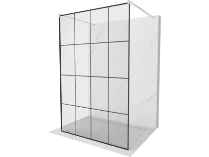 Mexen Kioto voľne stojaca sprchová stena 150 x 200 cm, 8 mm čierny vzor, brúsený nikel - 800-150-002-97-77
