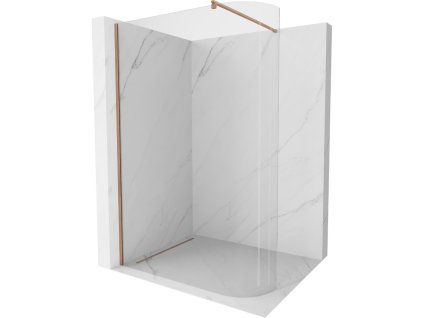 Mexen Kioto zaoblená sprchová stena 160 x 200 cm, priehľadná 8 mm, brúsená meď - 800-160-101-65-06