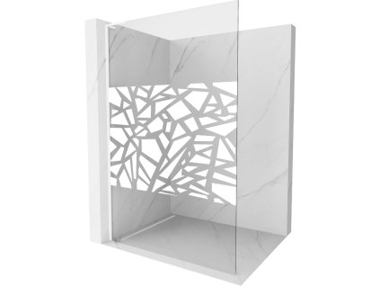 Mexen Kioto L sprchová stena 110 x 200 cm, biely vzor, biela - 800-110-103-20-85