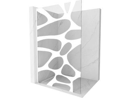 Mexen Kioto L sprchová stena 90 x 200 cm, biely vzor, biela - 800-090-103-20-97