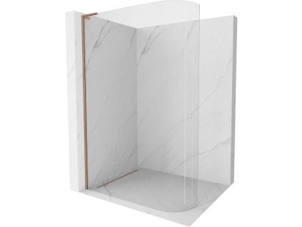 Mexen Kioto L zaoblená sprchová stena 80 x 200 cm, transparentná, brúsená meď - 800-080-103-65-06