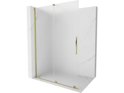 Mexen Velar predlžovacia sprchová stena 150 x 200 cm, frost 8 mm, zlatá - 871-150-000-33-50