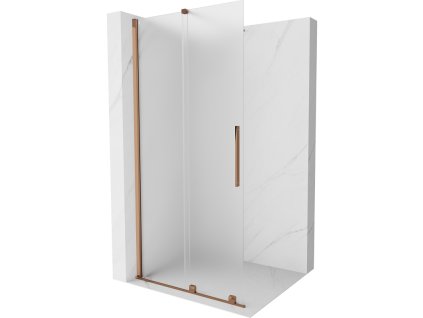 Mexen Velar predlžovacia sprchová stena 75 x 200 cm, frost 8 mm, ružové zlato - 871-075-000-33-60