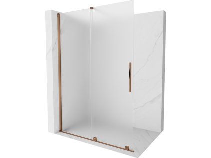 Mexen Velar predlžovacia sprchová stena 160 x 200 cm, mráz 8 mm, ružové zlato - 871-160-000-33-60