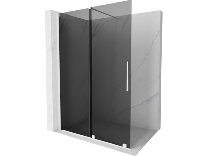 Mexen Velar sprchová stena 150 x 200 cm, grafit 8 mm, biela - 871-150-000-43-20