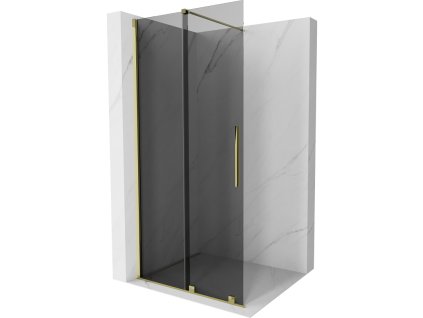 Mexen Velar predlžovacia sprchová stena 75 x 200 cm, grafit 8 mm, zlatá - 871-075-000-43-50