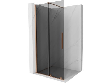 Mexen Velar predlžovacia sprchová stena 75 x 200 cm, grafit 8 mm, brúsená meď - 871-075-000-43-65