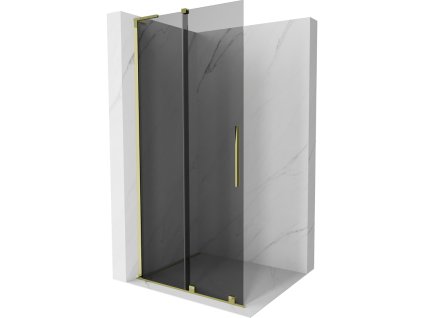 Mexen Velar L sprchová stena 100 x 200 cm, grafit 8 mm, zlatá - 871-100-003-43-50