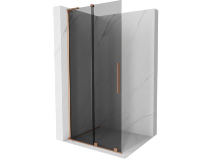 Mexen Velar L sprchová stena 110 x 200 cm, grafit 8 mm, brúsená meď - 871-110-003-43-65