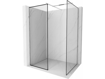 Mexen Kioto sprchová stena 140 x 100 cm, čierny dizajn, chróm - 800-140-202-01-70-100