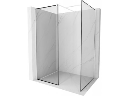 Mexen Kyoto sprchová stena 90 x 90 cm, čierny vzor, biela - 800-090-202-20-70-090