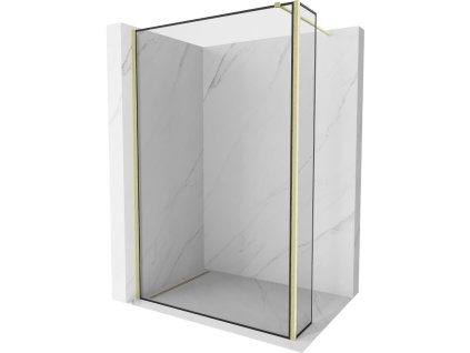 Mexen Kyoto sprchová stena 90 x 30 cm, čierny vzor, brúsené zlato - 800-090-212-55-70-030