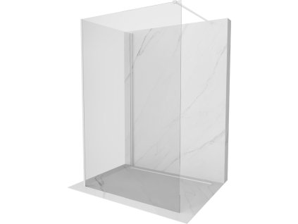 Mexen Kyoto sprchová stena 130 x 75 cm, transparentná, biela - 800-130-212-20-00-075