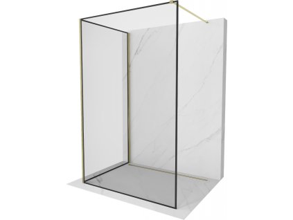 Mexen Kyoto sprchová stena 140 x 110 cm, čierny vzor, zlatá - 800-140-212-50-70-110