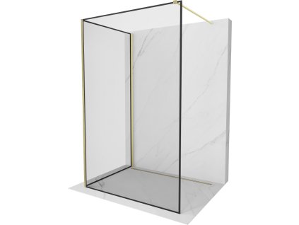 Mexen Kyoto sprchová stena 110 x 70 cm, čierny vzor, brúsené zlato - 800-110-212-55-70-070