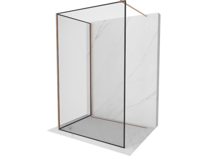 Mexen Kyoto sprchová stena 100 x 80 cm, čierny dizajn, brúsená meď - 800-100-212-65-70-080