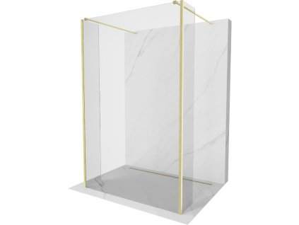 Mexen Kioto voľne stojaca sprchová stena 100 x 30 x 30 cm, transparentná, brúsené zlato - 800-100-030-222-55-00-030