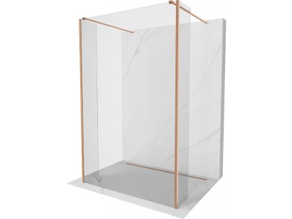 Mexen Kioto voľne stojaca sprchová stena 105 x 30 x 30 cm, transparentná, brúsená meď - 800-105-030-222-65-00-030
