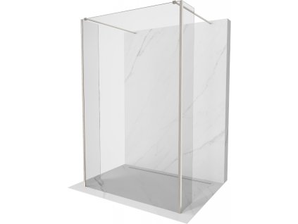 Mexen Kioto voľne stojaca sprchová stena 125 x 30 x 30 cm, transparentná, brúsený nikel - 800-125-030-222-97-00-030