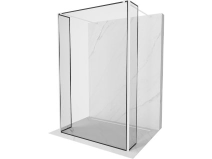 Mexen Kioto voľne stojaca sprchová stena 140 x 30 x 30 cm, čierny vzor, biela - 800-140-030-222-20-70-030