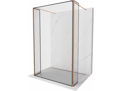 Mexen Kyoto voľne stojaca sprchová stena 130 x 30 x 30 cm, čierny vzor, ružové zlato - 800-130-030-222-60-70-030