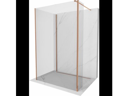 Mexen Kyoto sprchová stena 135 x 90 x 30 cm, transparentná, ružové zlato - 800-135-090-221-60-00-030