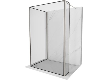 Mexen Kyoto sprchová stena 140 x 120 x 30 cm, čierny vzor, brúsený nikel - 800-140-120-221-97-70-030
