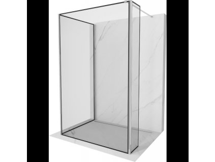 Mexen Kioto sprchová stena 140 x 80 x 40 cm, čierny dizajn, chróm - 800-140-080-221-01-70-040