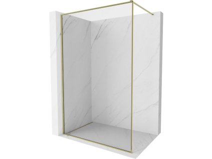 Mexen Kioto-F sprchová stena s rámom 100 x 202 cm, priehľadná 8 mm, zlatá - 800-100-104-50-00