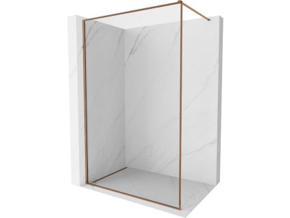 Mexen Kioto-F sprchová stena s rámom 85 x 202 cm, priehľadná 8 mm, ružové zlato - 800-085-104-60-00