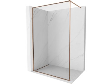 Mexen Kioto-F sprchová stena s rámom 155 x 202 cm, priehľadná 8 mm, ružové zlato - 800-155-104-60-00