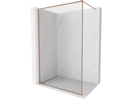 Mexen Kioto-F sprchová stena s rámom 120 x 202 cm, priehľadná 8 mm, brúsená meď - 800-120-104-65-00