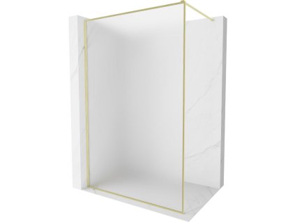 Mexen Kioto-F sprchová stena s rámom 100 x 202 cm, matná 8 mm, brúsené zlato - 800-100-104-55-30
