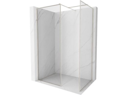 Mexen Kioto-F sprchová stena s rámom 100 x 100 cm, priehľadná 8 mm, brúsený nikel - 800-100-202-04-97-100