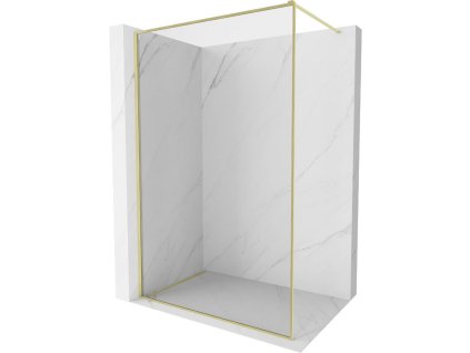 Mexen Kioto-XF sprchová stena s rámom 110 x 202 cm, priehľadná 10 mm, brúsené zlato - 800-110-104-55-00-X