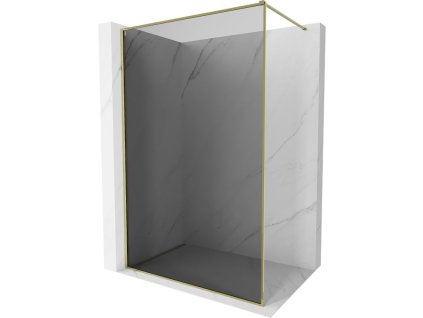 Mexen Kioto-XF sprchová stena s rámom 160 x 202 cm, grafit 10 mm, zlatá - 800-160-104-50-40-X