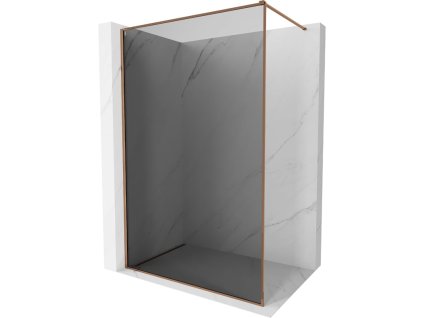 Mexen Kioto-XF sprchová stena s rámom 160 x 202 cm, grafit 10 mm, ružové zlato - 800-160-104-60-40-X