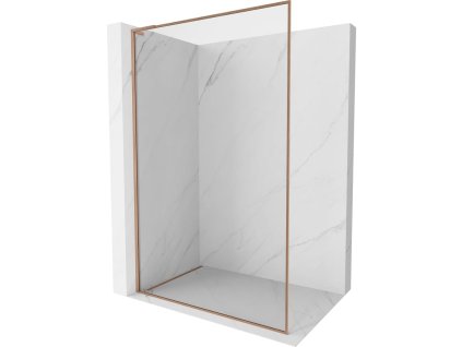 Mexen Kioto-XF L sprchová stena s rámom 110 x 202 cm, transparentná 10 mm, brúsená meď - 800-110-174-65-00-XF