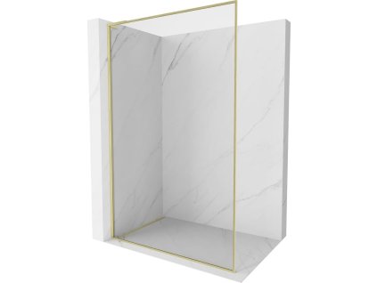 Mexen Kioto-F L sprchová stena s rámom 55 x 202 cm, priehľadná 8 mm, brúsené zlato - 800-055-174-55-00