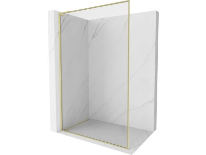 Mexen Kioto-F L sprchová stena s rámom 100 x 202 cm, priehľadná 8 mm, brúsené zlato - 800-100-174-55-00